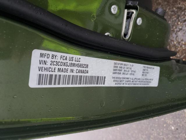 2C3CDXGJ8MH565238 - 2021 DODGE CHARGER SCAT PACK GREEN photo 12