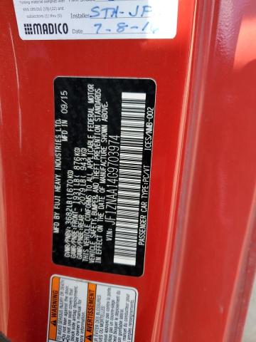 JF1ZNAA14G9703974 - 2016 TOYOTA SCION FR-S RED photo 12