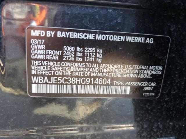 WBAJE5C38HG914604 - 2017 BMW 540 I GRAY photo 12