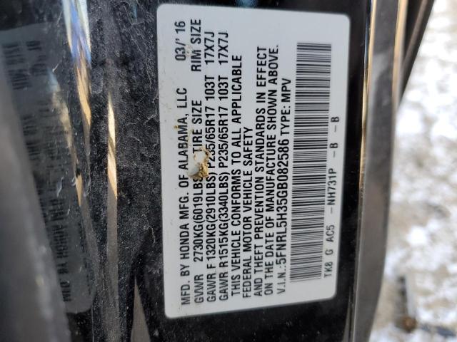 5FNRL5H35GB082586 - 2016 HONDA ODYSSEY SE BLACK photo 13