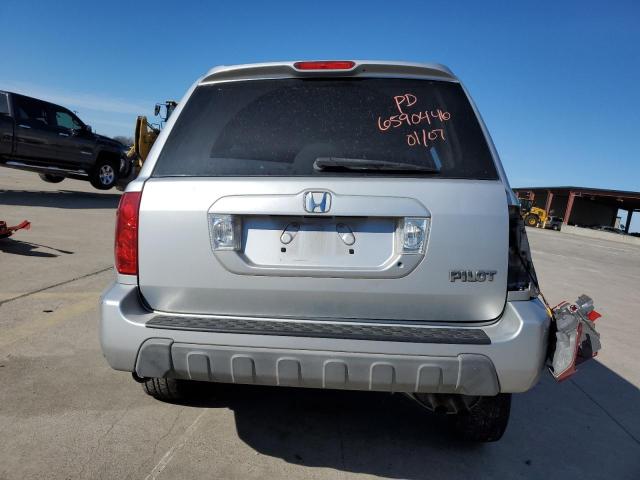 2HKYF18554H564355 - 2004 HONDA PILOT EXL SILVER photo 6