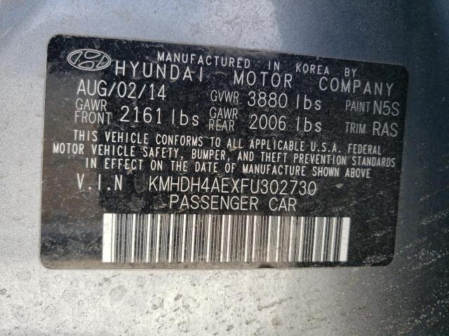 KMHDH4AEXFU302730 - 2015 HYUNDAI ELANTRA SE GRAY photo 13