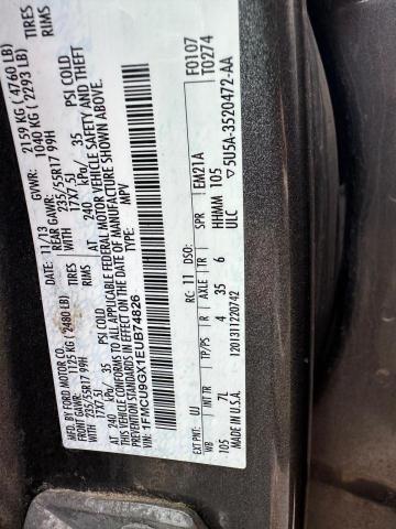 1FMCU9GX1EUB74826 - 2014 FORD ESCAPE SE CHARCOAL photo 10