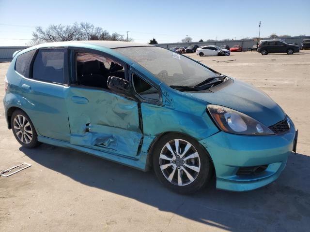 JHMGE8H6XDC045375 - 2013 HONDA FIT SPORT TURQUOISE photo 4