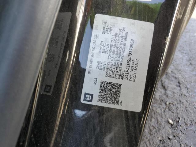 1G1FJ1R65J0170952 - 2018 CHEVROLET CAMARO ZL1 黑色 照片 12