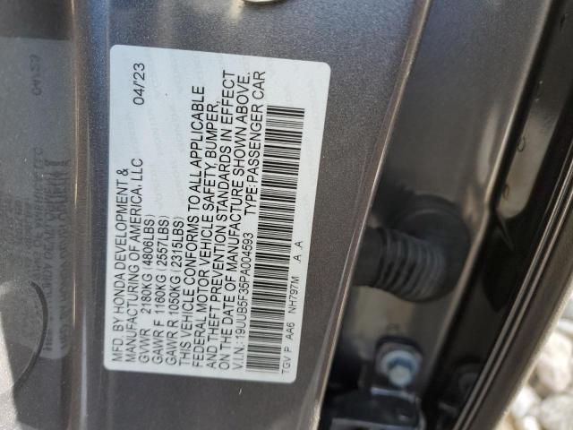 19UUB5F35PA004593 - 2023 ACURA TLX GRAY photo 12