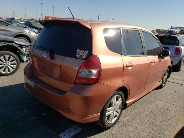 JHMGD38658S011149 - 2008 HONDA FIT SPORT ORANGE photo 3