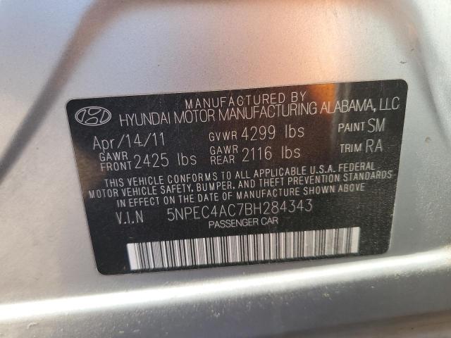 5NPEC4AC7BH284343 - 2011 HYUNDAI SONATA SE SILVER photo 13