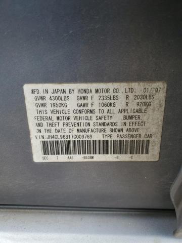 JH4CL96817C009769 - 2007 ACURA TSX BLUE photo 12