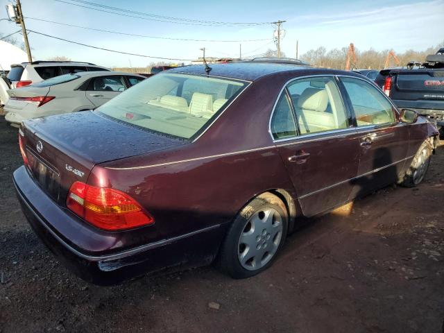 JTHBN30F830103654 - 2003 LEXUS LS 430 BURGUNDY photo 3