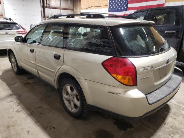 4S4BP61C577314742 - 2007 SUBARU LEGACY OUTBACK 2.5I CREAM photo 2