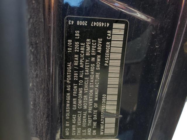 WVWFA71FX9V013650 - 2009 VOLKSWAGEN EOS LUX 蓝色 照片 12