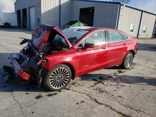 3FA6P0RU7JR141103 - 2018 FORD FUSION TITANIUM/PLATINUM HEV RED photo 1