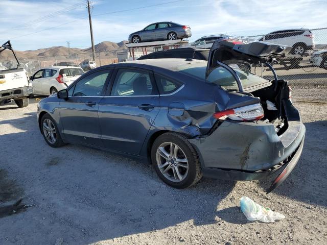 3FA6P0H78JR109840 - 2018 FORD FUSION SE BLUE photo 2