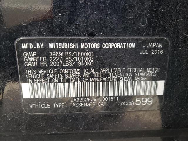 JA32U2FU9HU001511 - 2017 MITSUBISHI LANCER ES BLACK photo 13