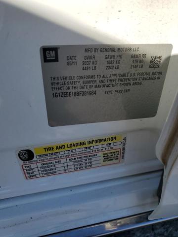 1G1ZE5E18BF381984 - 2011 CHEVROLET MALIBU LTZ თეთრი ფოტო 13
