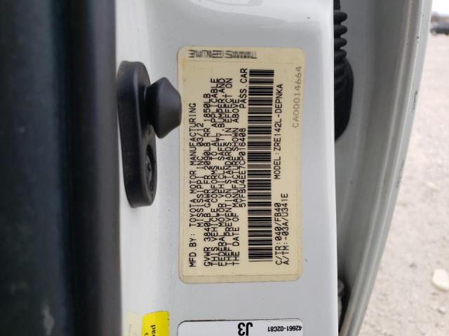 5YFBU4EE7CP016408 - 2012 TOYOTA COROLLA BASE WHITE photo 12