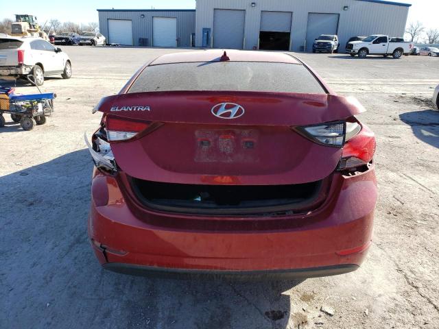 KMHDH4AE8GU621285 - 2016 HYUNDAI ELANTRA SE RED photo 6