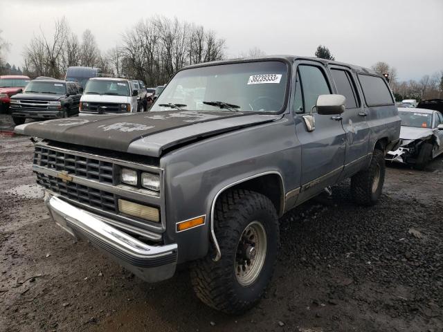 1GNGV26K6KF143224 - 1989 CHEVROLET SUBURBAN V2500 GRAY photo 1