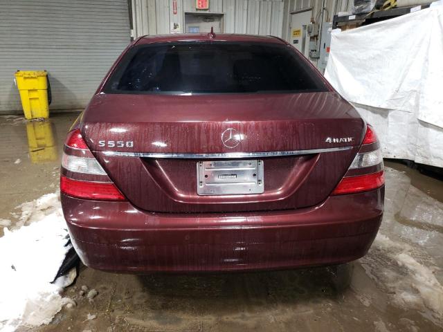 WDDNG86X17A108495 - 2007 MERCEDES-BENZ S 550 4MATIC MAROON photo 6