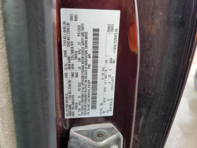 5LMCJ2C90HUL33327 - 2017 LINCOLN MKC SELECT Շագանակագույն լուսանկար 12