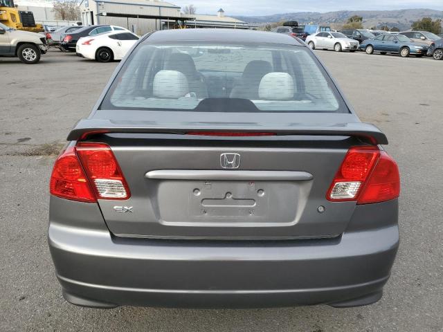 2HGES26795H540421 - 2005 HONDA CIVIC EX GRAY photo 6