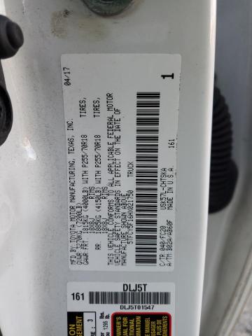 5TFCY5F16HX021750 - 2017 TOYOTA TUNDRA DOUBLE CAB SR/SR5 WHITE photo 12