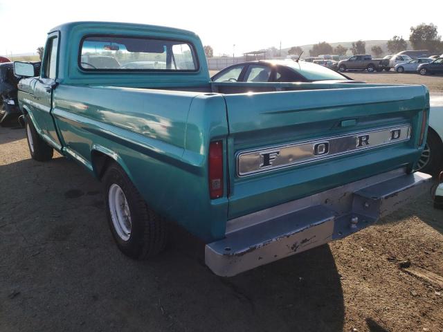 F10YRD70703 - 1968 FORD F-100 TURQUOISE photo 2