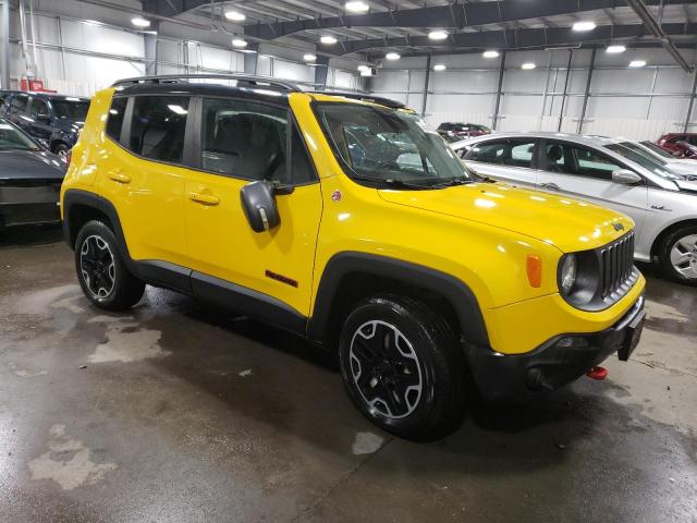 ZACCJBCT0FPB60708 - 2015 JEEP RENEGADE TRAILHAWK YELLOW photo 4