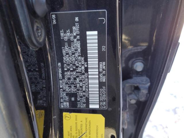 JTEES41A782081900 - 2008 TOYOTA HIGHLANDER BLACK photo 12