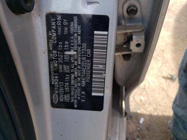 KMHCT4AE2EU617336 - 2014 HYUNDAI ACCENT GLS SILVER photo 12