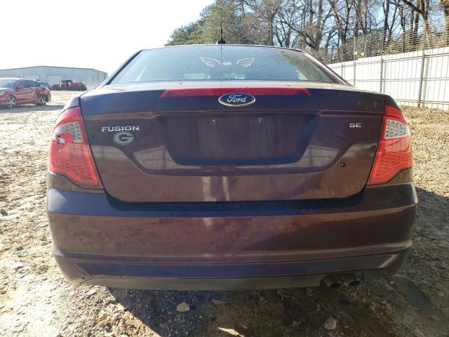 3FAHP0HAXCR440930 - 2012 FORD FUSION SE BURGUNDY photo 6