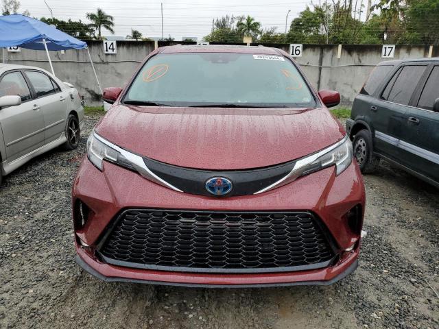 5TDJRKEC3MS011909 - 2021 TOYOTA SIENNA XLE RED photo 5