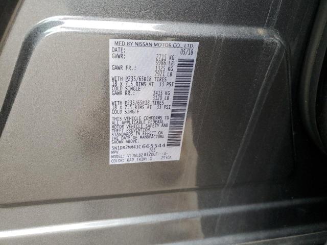 5N1DR2MM4JC665544 - 2018 NISSAN PATHFINDER S GRAY photo 14