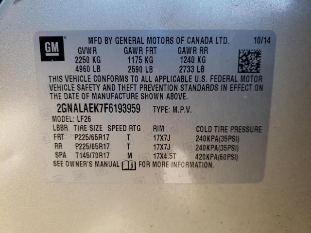 2GNALAEK7F6193959 - 2015 CHEVROLET EQUINOX LS TAN photo 12