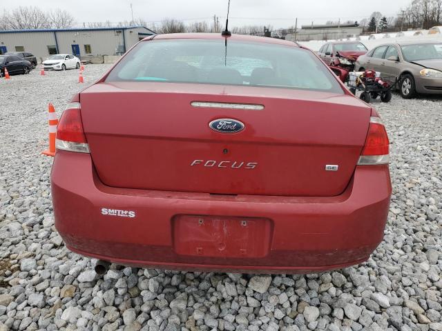 1FAHP35NX9W133661 - 2009 FORD FOCUS SE RED photo 6