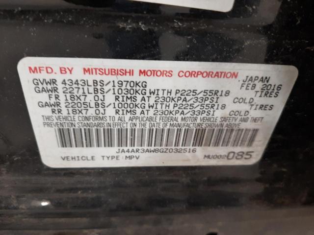 JA4AR3AW8GZ032516 - 2016 MITSUBISHI OUTLANDER ES BLACK photo 13