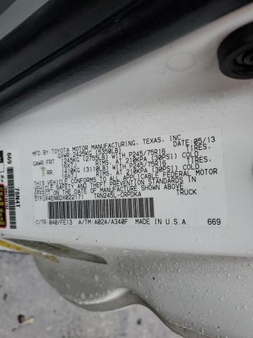 5TFUX4EN6DX022171 - 2013 TOYOTA TACOMA ACCESS CAB თეთრი ფოტო 12