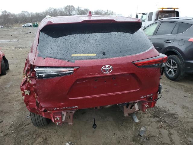 5TDGZRBH2MS535989 - 2021 TOYOTA HIGHLANDER XLE RED photo 6