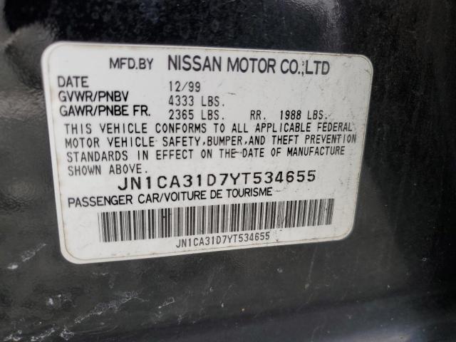 JN1CA31D7YT534655 - 2000 NISSAN MAXIMA GLE BLACK photo 13