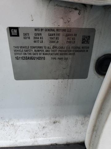 1G11C5SA9GU142910 - 2016 CHEVROLET MALIBU LIM LT 白色 照片 12