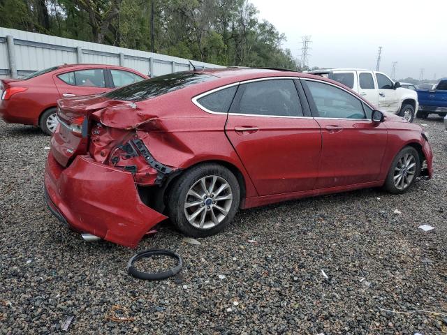 3FA6P0HD1HR124499 - 2017 FORD FUSION SE RED photo 3