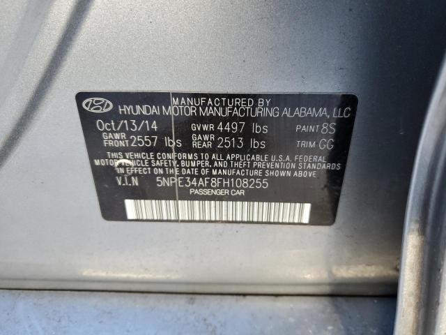 5NPE34AF8FH108255 - 2015 HYUNDAI SONATA SPORT GRAY photo 12