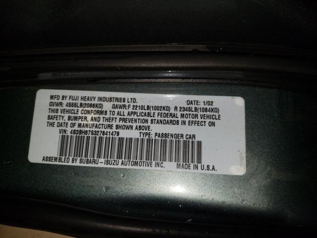 4S3BH675327641479 - 2002 SUBARU LEGACY OUTBACK AWP 绿色 照片 12