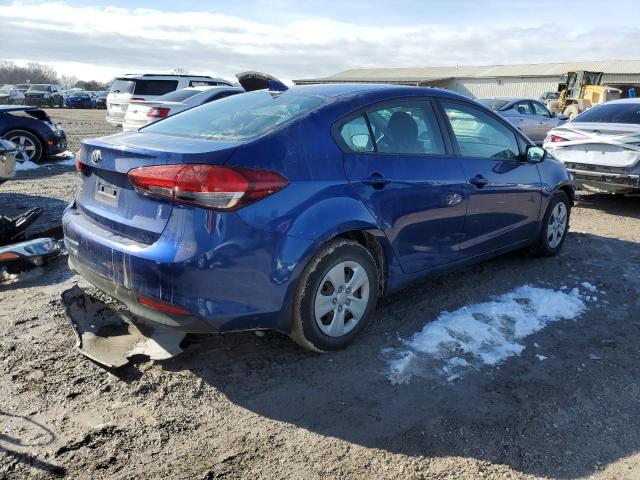 3KPFK4A76JE189379 - 2018 KIA FORTE LX BLUE photo 3