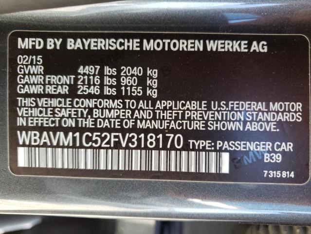 WBAVM1C52FV318170 - 2015 BMW X1 SDRIVE28I GRAY photo 13