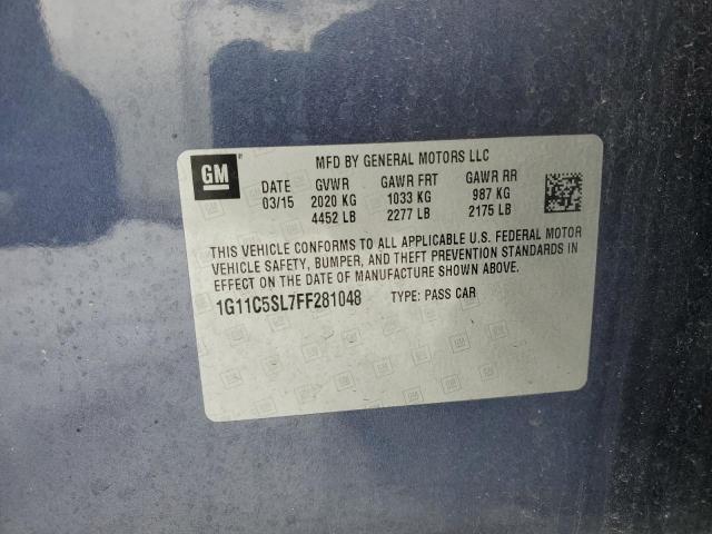 1G11C5SL7FF281048 - 2015 CHEVROLET MALIBU 1LT 黑色 照片 12