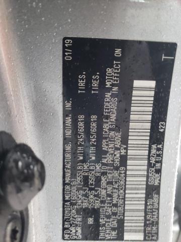 5TDBZRFH0KS960449 - 2019 TOYOTA HIGHLANDER LE SILVER photo 13