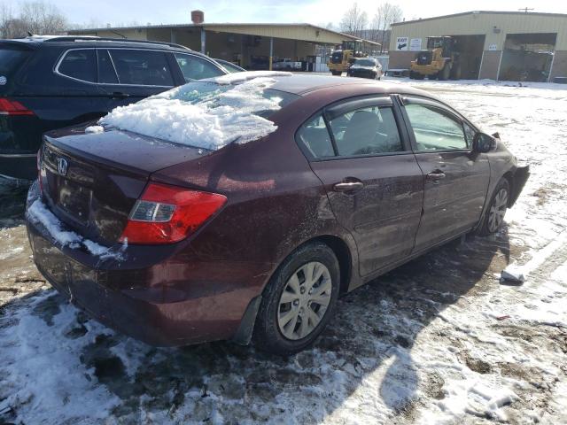 19XFB2F57CE339613 - 2012 HONDA CIVIC LX BURGUNDY photo 3