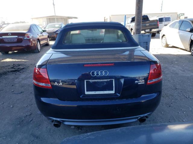 WAUDF48H69K007051 - 2009 AUDI A4 2.0T CABRIOLET QUATTRO BLUE photo 6